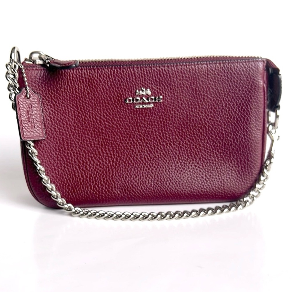 Coach Burgundy Leather Wristlet, Tag fell off while posting - Picture 4 of 4